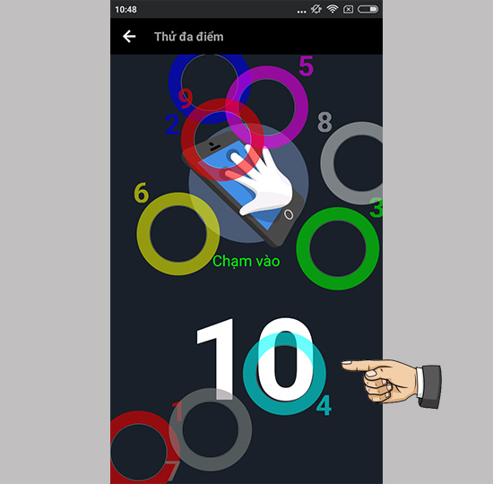 Chạm ngón tay vào màn hình